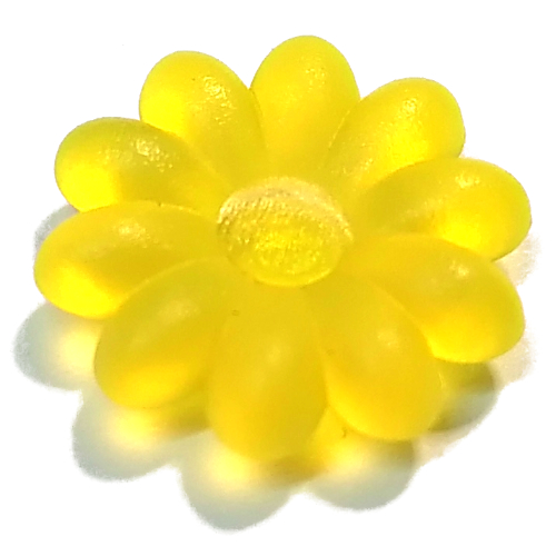 Lego Clikits Icon, Flower 2 x 2 Large, 10 Petals with Pin [Frosted] / Bright Light Orange