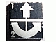 Lego Tile 2 x 2 with White Number 1, Number 2, Crossed Lines, and Arrows Up, Curved Counterclockwise Pattern (Sticker) - Set 8094