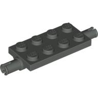 Lego Plate Special 2 x 4 with Pins / Dark Gray