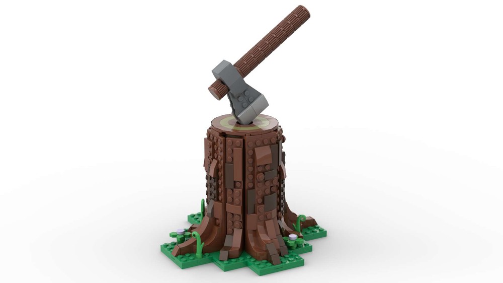 Lego Axe in stump
