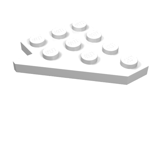 Lego Wedge Plate 4 x 4 Wing Right / White