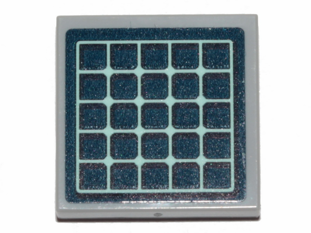 Lego Tile 2 x 2 with Dark Blue Solar Panel Pattern (Sticker) - Set 41424