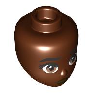 Lego Minidoll Head Black Eyebrows, Medium Brown Eyes / Reddish Brown