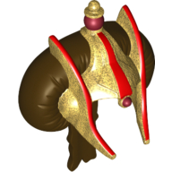 Lego Hair and Headdress, Bun with Braid, Gold Headdress with Royal Insignia Print (Queen Amidala)