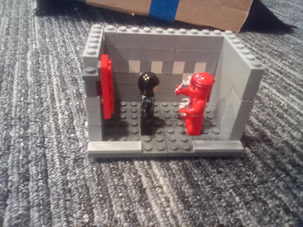 Lego City walls fight scene