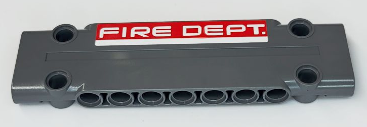 Lego Technic, Panel Plate 3 x 11 x 1 with White 'FIRE DEPT.' and Stripe on Red Background Pattern (Sticker) - Set 42075