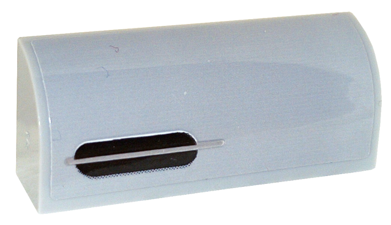 Lego Slope, Curved 1 x 4 x 1 1/3 with Black Air Vent with Silver Line Pattern Model Left Side (Sticker) - Set 76911