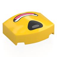 Lego Brick Round 3 x 4, Curved Triple, No Studs with Black/Dark Bluish Grey Brown Nose, Open Mouth Print
