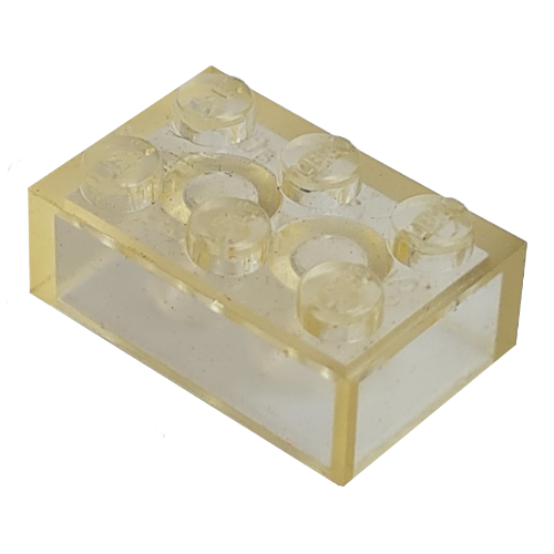 Lego Modulex Brick 2 x 3 with LEGO on Studs / Modulex Clear