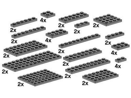 Lego Assorted Dark Gray Plates
