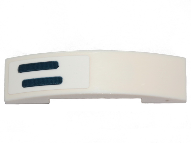 Lego Slope, Curved 4 x 1 x 2/3 Double with 2 Dark Blue Stripes Pattern Model Left Side (Sticker) - Set 75276