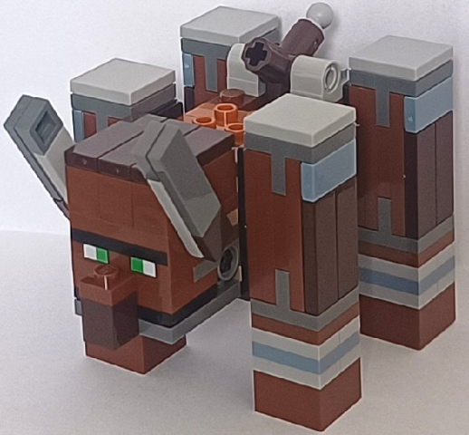 Lego Minecraft Ravager, Dark Bluish Gray Horns - Brick Built