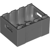 Lego Box / Crate with Handholds 3 x 4 x 1 2/3 / Dark Bluish Gray