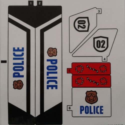Lego Sticker Sheet for Set 60129-1 / [No Color/Any Color]