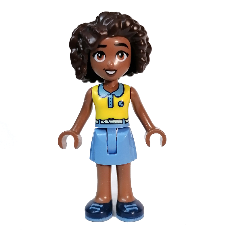Lego Aliya - White Top, Medium Blue Skirt