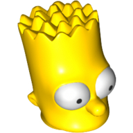 Lego Minifig Head Special, Simpsons, Bart Simpson - Eyes Wide / Yellow