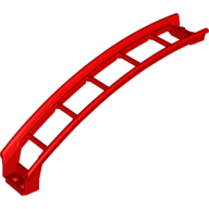 Lego Vehicle Track, Roller Coaster Ramp Large Upper Part, 6 Bricks Elevation / Red