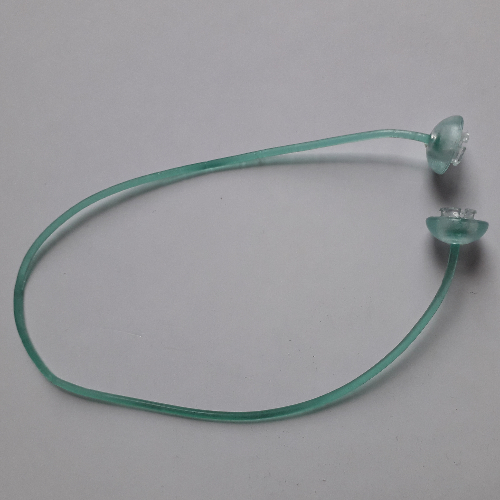 Lego Clikits Cord, Jelly String, 170mm, with Trans-Pink Caps and 6 White Beads / Trans-Pink