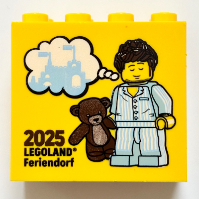 Lego Brick 2 x 4 x 3 with 'LEGOLAND Feriendorf 2025' Print