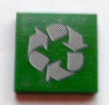 Lego Tile 2 x 2 with Gray Recycling Arrows Pattern (Sticker) - Set 8404 / Green