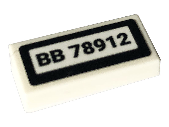 Lego Tile 1 x 2 with 'BB 78912' Pattern (Sticker) - Set 60319