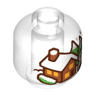 Lego Minifig Head No Face, Log Cabin (Snowglobe) Print