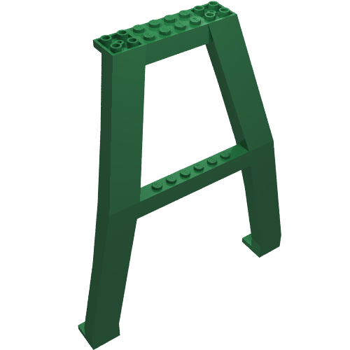 Lego Support Crane Stand Double with Studs on Cross-Brace / Green