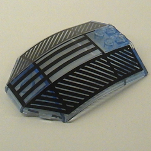 Lego Windscreen 8 x 6 x 2 Curved with Black Lines Print