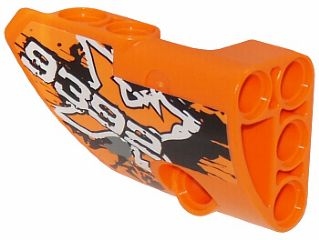 Lego Technic, Panel Fairing # 1 Small Smooth Short, Side A with '9392' over 'X' Pattern (Sticker) - Set 9392