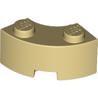 Lego Brick Round Corner 2 x 2 Macaroni with Stud Notch and Reinforced Underside [New Style] / Tan