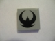 Lego Tile 2 x 2 with Black Exo-Force Logo Pattern (Sticker) - Sets 7705 / 7709 / Light Bluish Gray