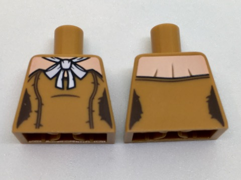 Lego Torso Batman Female Outline with Light Nougat Shoulders and White Bow Pattern / Medium Nougat