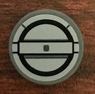 Lego Tile, Round 2 x 2 with Bottom Stud Holder with SW Resistance Bomber Hatch Pattern 2 (Sticker) - Set 75188