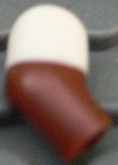 Lego Arm, Right with Molded White Short Sleeve  Pattern / Reddish Brown