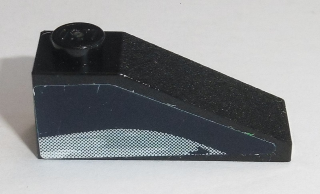 Lego Slope 33 3 x 1 with Dark Blue and Gray Swirl Pattern on Right Side (Sticker) - Set 8161 / Black
