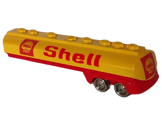 Lego HO Scale, Tanker Trailer with 'Shell' Pattern / Yellow