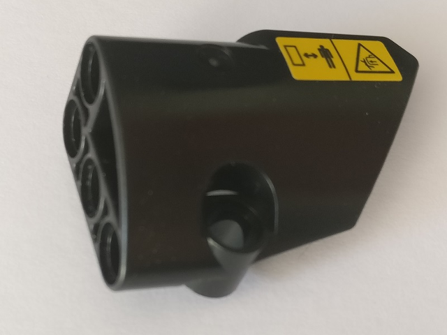 Lego Technic, Panel Fairing # 2 Small Smooth Short, Side B with Warning Sign #1 Pattern (Sticker) - Set 42082 / Black