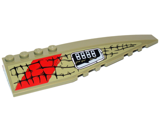 Lego Wedge 12 x 3 Right with Scales, Gray Buttons and Red Markings Pattern (Sticker) - Set 70006