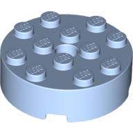 Lego Brick Round 4 x 4 Centre Hole / Bright Light Blue