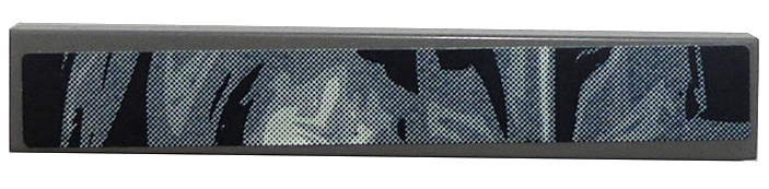Lego Tile 1 x 6 with Dark Blue and Gray Swirl Pattern #1 (Sticker) - Set 8161 / Dark Bluish Gray