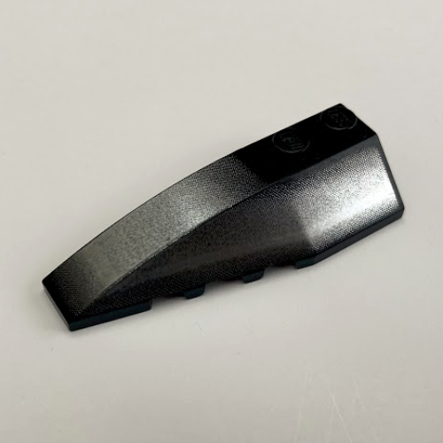 Lego Brick Wedged, Curved 6 x 2 Left with Silver Windscreen Print / Black