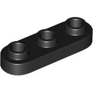 Lego Plate Special 1 x 3 Rounded with 3 Open Studs / Black
