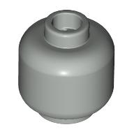 Lego Minifig Head [Plain] [Blocked Open Stud] / Light Gray