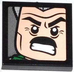 Lego Tile 2 x 2 with J. Jonah Jameson on Screen Pattern 4 (Sticker) - Set 76005 / Black