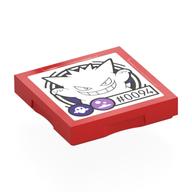 Lego Tile Special 2 x 2 with SMART Tag with '#0094' Gengar Print / Red