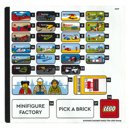 Lego Sticker Sheet 1 for Set 40574-1 / [No Color/Any Color]