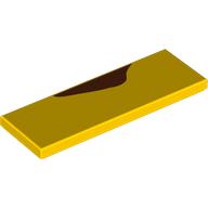Lego Tile 2 x 6 with Reddish Brown Splotch on Edge Print