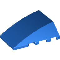 Lego Brick Wedged, Curved 4 x 4 No Top Studs / Blue