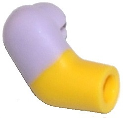 Lego Arm, Right with Molded Lavender Short Sleeve  Pattern / Yellow