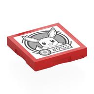 Lego Tile Special 2 x 2 with SMART Tag with '#0133' Eevee Print / Red